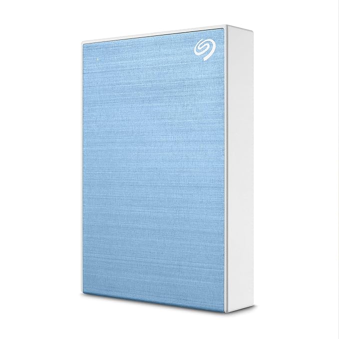 Seagate One Touch 5TB External HDD with Password Protection – Light Blue