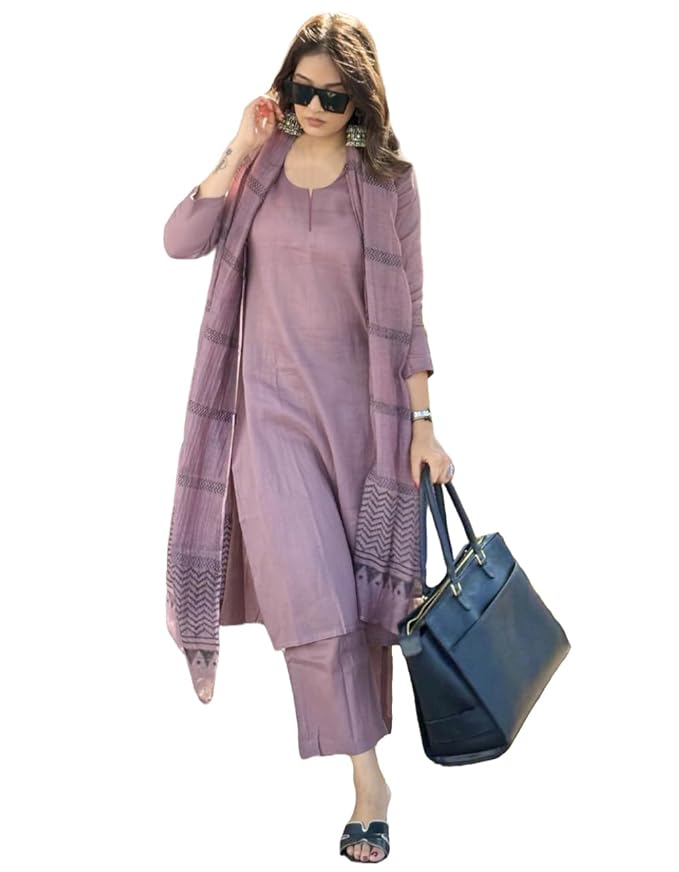 Women's Rayon Blend Kurta with Pant & Dupatta